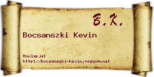 Bocsanszki Kevin névjegykártya